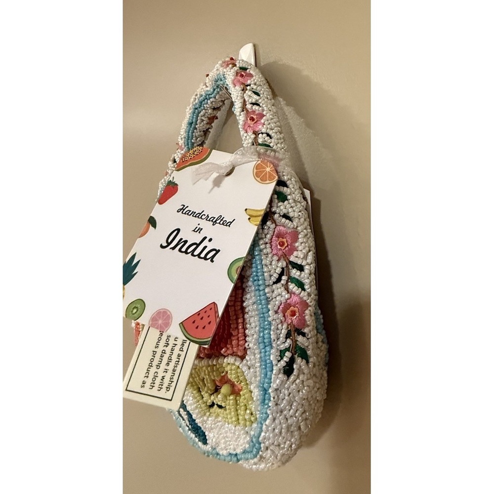 NEW‎ RELEASE Viral Made In India Beaded Fruit Flowers And Shells Summer Bag, NWT - Picture 3 of 4